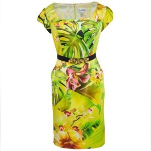 JOSEPH RIBKOFF Floral Shift Dress bright colours knee length size 8